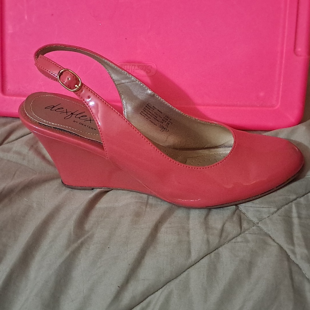 Wedge sling back shoes used